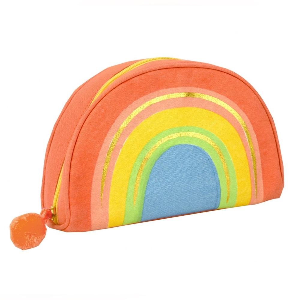 Love Vivid NWT Rainbow Canvas Pouch w/Pom - 100% Cotton